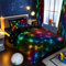BlessLiving Kids' Duvet Cover Set: Premium Brushed Microfiber 2-Piece Bedding Set - Comfy Single Quilt Cover with Triangle Retro Neon Design for Teens Boys Girls Bedroom