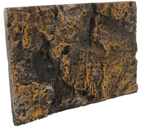 Milisten 3D Aquarium Background Rock Panel Terrarium Background for Fish Tank Reptile Tank and Turtle Habitat Plastic Aquarium Rock Decoration Wall Scene Decor 17.72 X 11.02 X 1.38 in