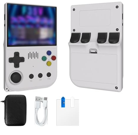 Console di gioco portatile retrò con oltre 20.000 giochi classici, portatile per mini player in ABS, design compatto 13 x 6 x 3 cm, per viaggi e divertimento nostalgico, nero (bianco)