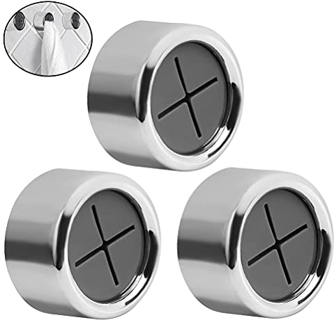 nuoshen 4 Pieces Adhesive Round Towel Holder, Adhesive Towel Hooks Round Wall Mount Hook Tea Towel Holder for Bathroom, Kitchen and Home, No Drilling Required