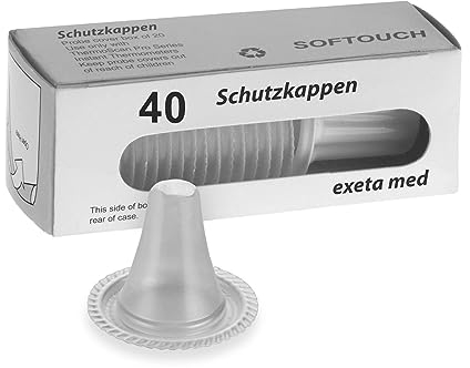Exeta Schutzkappen geeignet für Braun Thermoscan 40 Stück I BPA-freie Fieberthermometer Ohr Aufsätze mit extra dünner Membran & Trommelfell-Schutz I Thermometer Schutzkappe für Erwachsene & Kinder