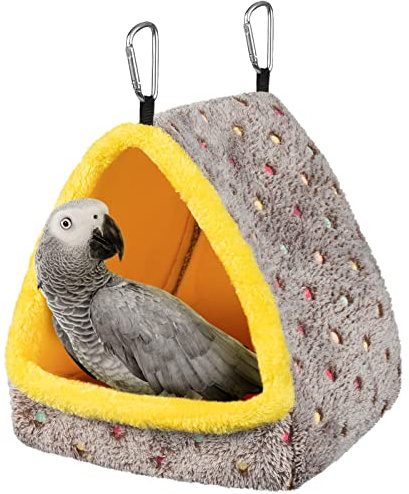 Large Winter Warm Bird Nest House, Comfortable Bird Bed for Cage with Mat, Hanging Hammock Shed Hideaway Hut Gift for Macaws African Grey Amazon Parrots