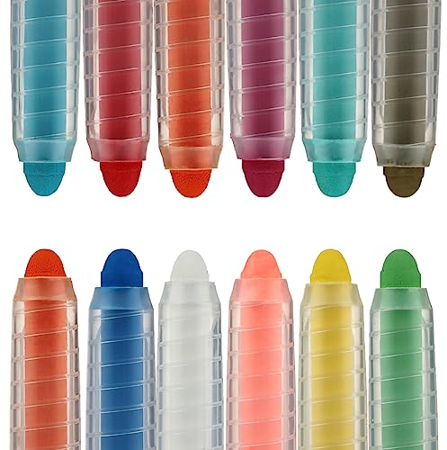 TIESOME 12 Stück Kreidestifte für Tafel Abwaschbar, Staubfreie Kreide für ungiftig löschbar waschbar Kleinkind Kreide Kunst Werkzeug für Blackboard Zeichnung Schreiben