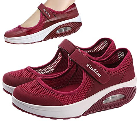 Sandalias para Mujer Malla Merceditas Zapatos para Caminar Deporte Talla 35-42 Respirado Ligero Deporte Running Zapatillas Sacudir Casual Zapatos Deporte Mocasines Negros Verano
