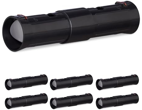 Relaxdays Maulwurffallen, 7er Set, Lebendfalle für Maulwürfe, 2 Kontrollöffnungen, verstellbar, tierfreundlich, schwarz