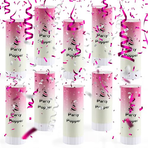 FePen Spara Coriandoli Matrimonio*10, Spara Coriandoli, Spara Coriandoli Compleanno, Sparacoriandoli per Compleanni, Lauree, Forniture per Feste di Matrimonio (Rosa Rossa)