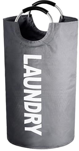 XIKAYA Ceste per la Biancheria, 90L Grandi Cesta del Bucato, Cesto portabiancheria pieghevole, Cesto per Bucato in Tessuto Oxford, Ceste Cesta Bucato Sporco per biancheria, vestiti (Grigio scuro)