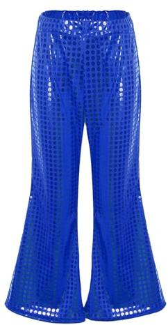 Pantalones Largos Acampanados Pantalon Lentejuelas Niño Pantalones Niña Retro de Cuero Metálico Brillante para Danza Pantalón Chandal Jazz Cintura Elástica Traje de Baile para Fiesta Actuación