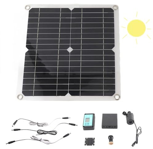 lvifloae Solar Water Fountain Pump och Solar Panel Kit Solar Water Pump Kit 50W Solpanel 22W Water Fontän Pump med batterilåda Timing Controller DC 12V