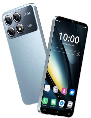 QrZrQ Cheap Mobile Phones, 5.0 inch Android Phone, 16GB(up to 128GB), Dual Camera, Dual SIM Free Unlocked, Face ID/WIFI/3.5mm Jack WCDMA/GSM Cell Phone (X6Pro-Silvery)