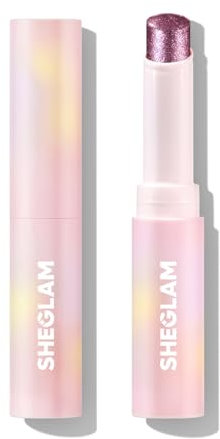 SHEGLAM Crystal Jelly Glaze Eye Shadow Stick Eyeliner Brightener Pencil with Brush Easy to Blend Long Lasting Shimmer-Violet Crush