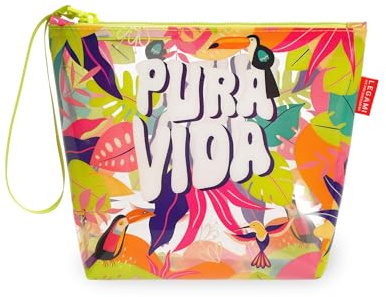Legami - Bolso de playa para mujer, de mano con cremallera y asa lateral, Bolsa para traje de baño y accesorios de playa, bolso de playa, ideal para niñas y mujeres, 20 x 16 cm