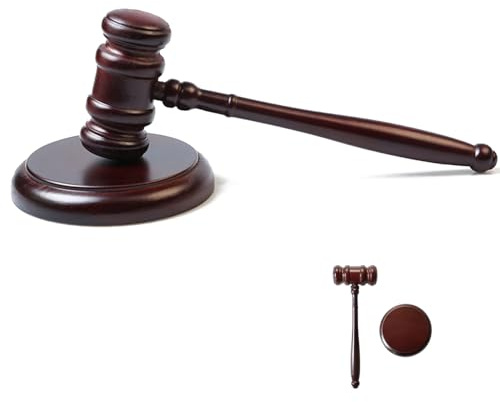 Juego de martillo de subastas de madera, martillo de juez con base, gavel de madera premium, martillo de juez, madera para jueces, abogados, venta de subastas