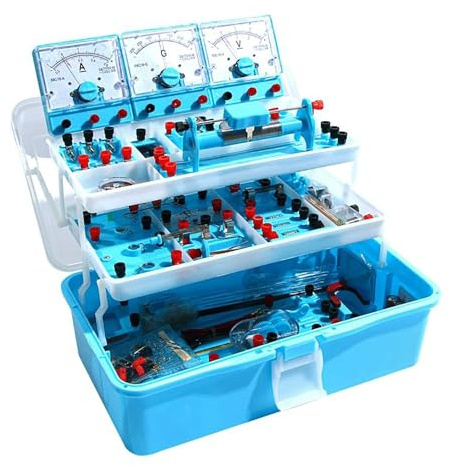 Kit Scientifico Elettricità e Magnetism, Esperimenti Magnetismo Kit, Kit di Del Circuito Elettrico di Fisica, 132 pcs Accessori per Circuiti, Esperimenti di Fisica STEM con Circuiti Elettrici