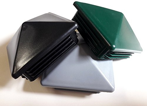 10 tapones para postes de valla, 60 x 60 mm, color verde, forma piramidal