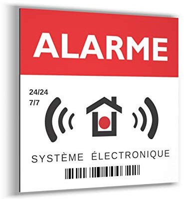 imaggge.COM Panneau Rigide Alarme - Carré 15 cm - Ultra résistant - Aluminium (Pas PVC) - Signaler Un système de Surveillance/caméra - pour Mur, Poteau, barrière.