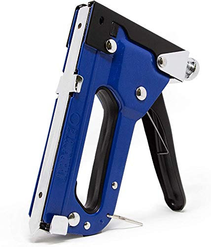 BLAUPUNKT - Grapadora Manual 3 en 1 I Grapadora tapicero para uso en serie I Ajustable I Grapadora cables pared ideal para Clavos para madera, Madera, Muebles, Bricolaje