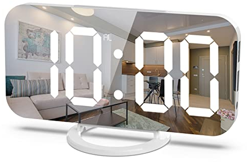 Mqruntoo Digital Wecker Mit Großes LED Display,Tischuhr Digitale Uhr 6.7”Display, 3-Stufen Helligkeitskontrolle,Dual-USB-Ladegerät-Anschluss Wecker für Nachttisch, Schlafzimmer und Büro