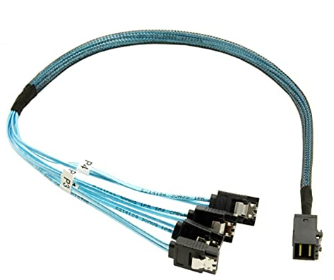 Cablecc Internes Mini-SAS HD SFF-8643 Host auf 4 SATA 7-polige Target Festplatten 6Gbps Data Server Raid Cable