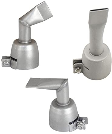 3pcs Heat Gun Nozzles, 3 Style 20mm 90 Degree/120 Degree/Flat Hot Air Gun Welding Nozzles for PP PVC Plastic Sheet Soldering Accessories
