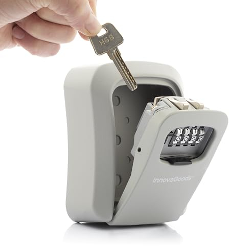 InnovaGoods - Caja de Seguridad para Llaves LorK, Exterior Versátil, Protección Contra Pérdida y Robo, 10x5,3x12,5 cm, Gris, Estándar