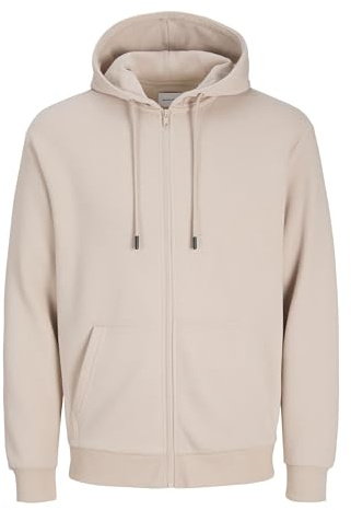 Jack & Jones Sweat à Capuche zippé Basique pour Homme, Beige Clair, XL