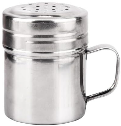 Ragyzity Flour Sugar Salt Shaker, Stainless Steel Dredger With Handle, Seasoning Bottle With Holes, Icing Sugar Duster Spice Bottle