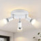 meoaow spot de plafond plafonnier LED GU10 - lampe de cuisine 3 ampoules lampe de chambre ronde lampe de couloir moderne spots de plafond 350° pour cuisines couloir chambre salon - sans ampoule blanc