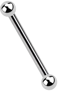 Piercing de titanio con barra de 1,6 mm de grosor con 2 bolas de titanio, Titanio