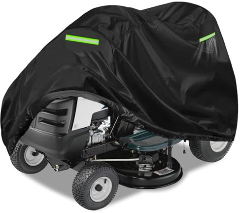 Aufsitzrasenmäher Abdeckung,Schutzhülle für Aufsitzmäher,Wasserdicht Gartentraktorabdeckung,600D Oxford Rasentraktor abdeckplane,Schwerlast Reißfest ,250*110*110(250,Schwarz)