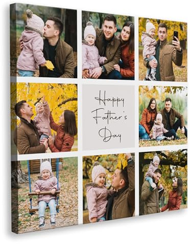 Print Maniacs Personalised Canvas Print Family Any Photo of Family, Kids & Pet Frame Custom Photo Gift Great for Mum, Dad, Valentine, Christmas