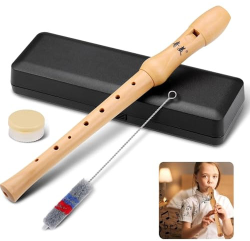 Mailfull Blockflöte Holz Sopran Blockflöte 8-Loch Flöte C-Taste Deutsche Griffweise für Kinder Erwachsene Anfänger