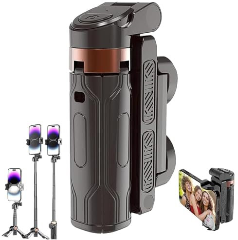 Mini trípode para selfie, 2025 con rotación de 360° extensible, mini trípode Pocketflex con control remoto desmontable, trípodes portátiles para selfie para teléfono celular (negro)