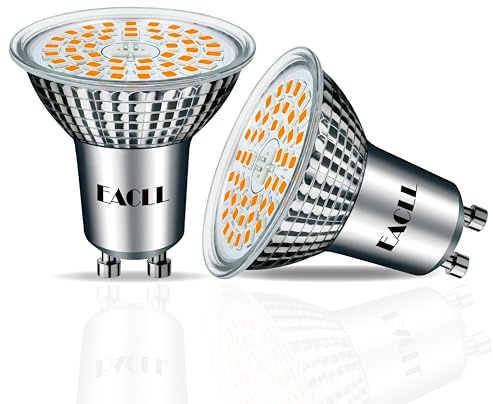 EACLL GU10 LED Bulb Warm White 10 W Replaces Halogen 125 W, Pack of 2, 945 Lumens 2700K Non-Dimmable, Flicker-Free Floodlight, Wide Beam 120° Spotlight, AC 230V Reflector Lamp