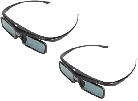 DLP-länk 3D-glasögon, 2 Pack Laddningsbara Aktiv Slutarglasögon 144Hz Uppdatera Hastighet och 178 ° Vid Vinkel för LTV-3000 Pro LTV-3500 Pro för Vanish TV och Andra DLP-Link