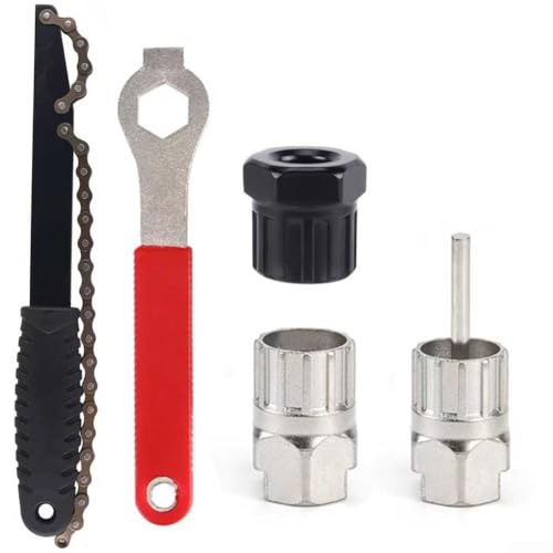 Kit di attrezzi per la riparazione di biciclette con estrattore per movimento centrale e manovella, set di chiavi a catena in acciaio al carbonio resistenti per attività di manutenzione professionale