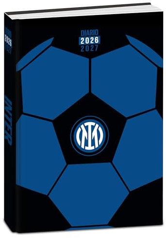 Seven Diario Scuola Datato Inter Standard 12 Mesi, Nero Azzurro, Copertina Pallone, Prodotto Ufficiale, Accessori Zaino, Ragazzo
