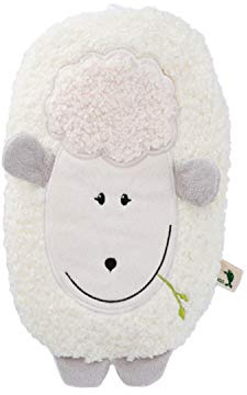 Hugo Frosch Öko-Wärmflasche Kinder 0,8l – Made in Germany – mit flauschigem Tierbezug Lamm Weiß – kleine, auslaufsichere & geruchsneutrale Bettflasche – formstabil & mit waschbarem Bezug