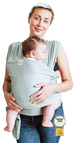 Baby Sling Wrap Newborn to Toddler Carrier 7-35lb - Soft Stretchy Baby Wrap Sling - Safety Tested - Hands-Free Baby Wrap Carrier - Newborn Sling (Sage)