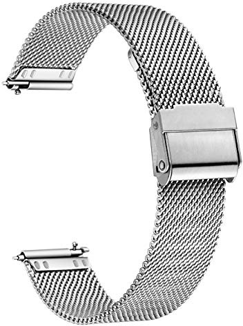 XIRUVE Correa de Reloj de Malla Acero Inoxidable Reemplazo Liberación Rápida 12-24mm