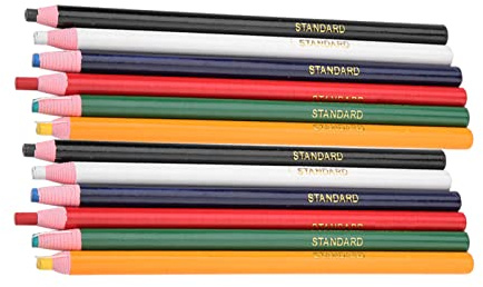 Liyeehao Lápiz de Tiza de Sastre de Color Mixto Aleatorio de 12 Piezas, lápiz de Marca de Costura Segura, trazado de Madera Ligero para Coser Marcado