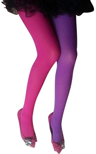 ifundom Collant Bicolore Donna Rosa Rosso E Viola Calze Fashion Ab Splice Taglia Libera Design Elastico Per Festa E Uso Quotidiano