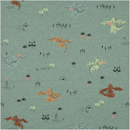 Jerseystoff Motiv-Jersey meliert Kindermotive ab 0,5m Baumwoll-Stoff Meterware Oeko-Tex zertifiziert