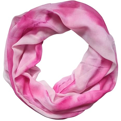 Damen Loop Schal, Schlauchschal dünn, Halstuch, Rundschal Tücher Farbverlauf Aquarell 100% weiche Viskose