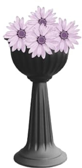 Khanary Plant Pots Urn Stand Plastic Nursery Pot Flower Planter Large Barrel Tub Planters Outdoor Garden Strong Tall No Drainage Lightweight Sturdiness Weather Resistant 75cm (Black, 1)