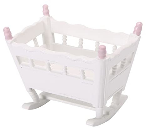 JOINPAYA Mini Puppenhaus Wiege Miniatur Wiege Für Puppenhaus Realistisches Puppenmöbel Set Ideal Für Rollenspiele Und Kreative Szenen x x