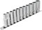 DAKCOS 11PCS Hex Long Socket Set,3/8 Drive Metric Deep Socket, 8-19mm Socket Set with Metal Rail for Home Car Repair & DIY, CR-V, 63mm Long