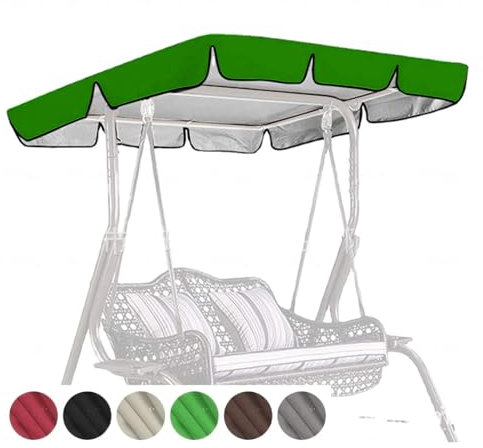 TYBEITAO Tela Oxford Recubierta De Plata 600D Toldo Balancin De Jardin Resistente ai Viento Y ai Desgarro Reemplazo del Dosel del Columpio del Porche,Green-164 * 114 * 15cm