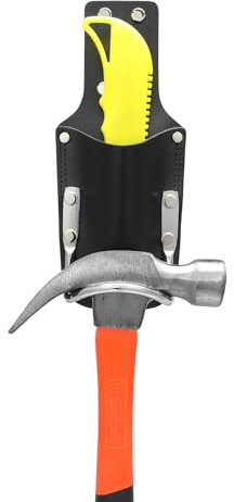 quipuda Hammer Holder for Tool Belt, Axe Holder Hammer Holster, Full Genuine Leather (Black)