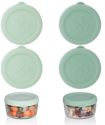 4 pack for Gü PotsSilicone Sealing Lids Lid Compatible with Gu Puds Cheesecake Jars reusable lids for gu pot lids for gu pots for gu jar (Jars not included)
